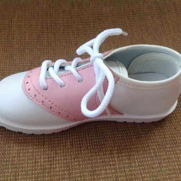 Pitter Patter Shoes Saddle Shoes Pink White Retro Style Kids New